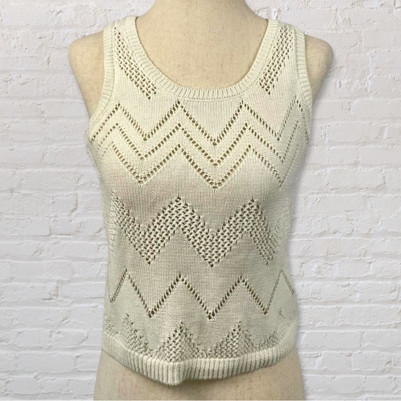 Marled Tops - Ivory Knit Sweater Tank/Vest | Marled by Reunited Clothing | XS LIKE NEW!
